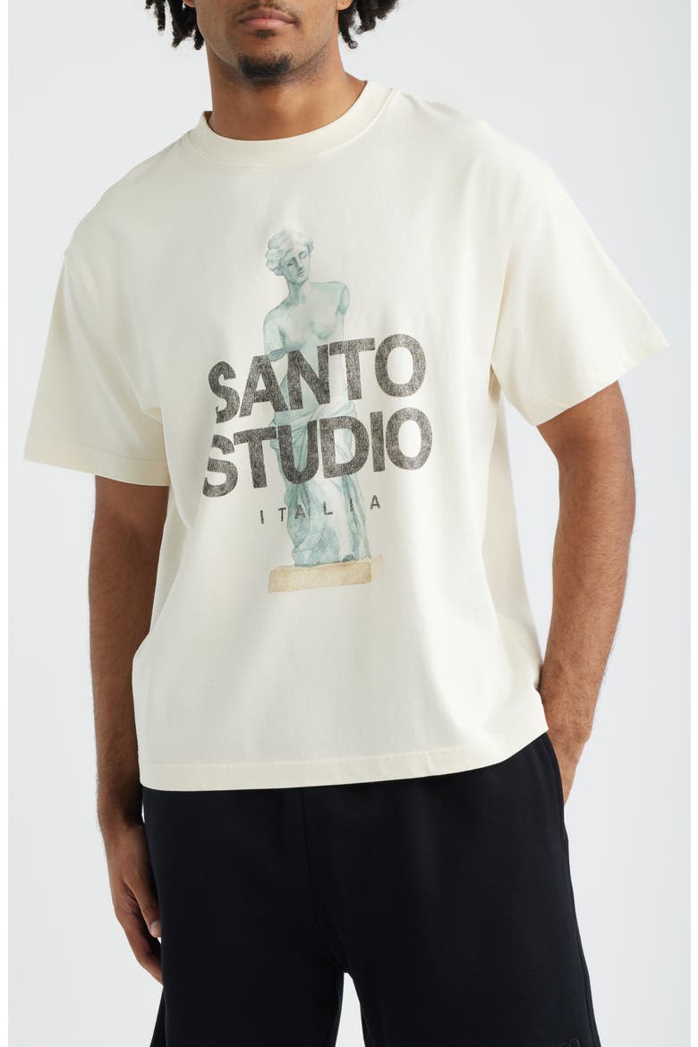 Statue Graphic Cotton T-Shirt, Main, color, CREAM