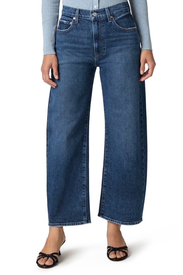 Arellia High Waist Ankle Barrel Leg Jeans, Main, color, SOUNDCHECK