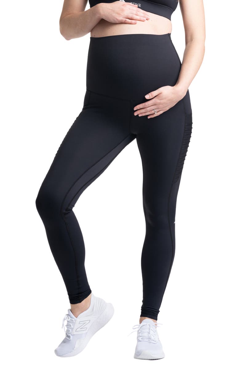 Preggo Leggings Kahina High Waist Maternity/Postpartum Active Leggings, Main, color, Black