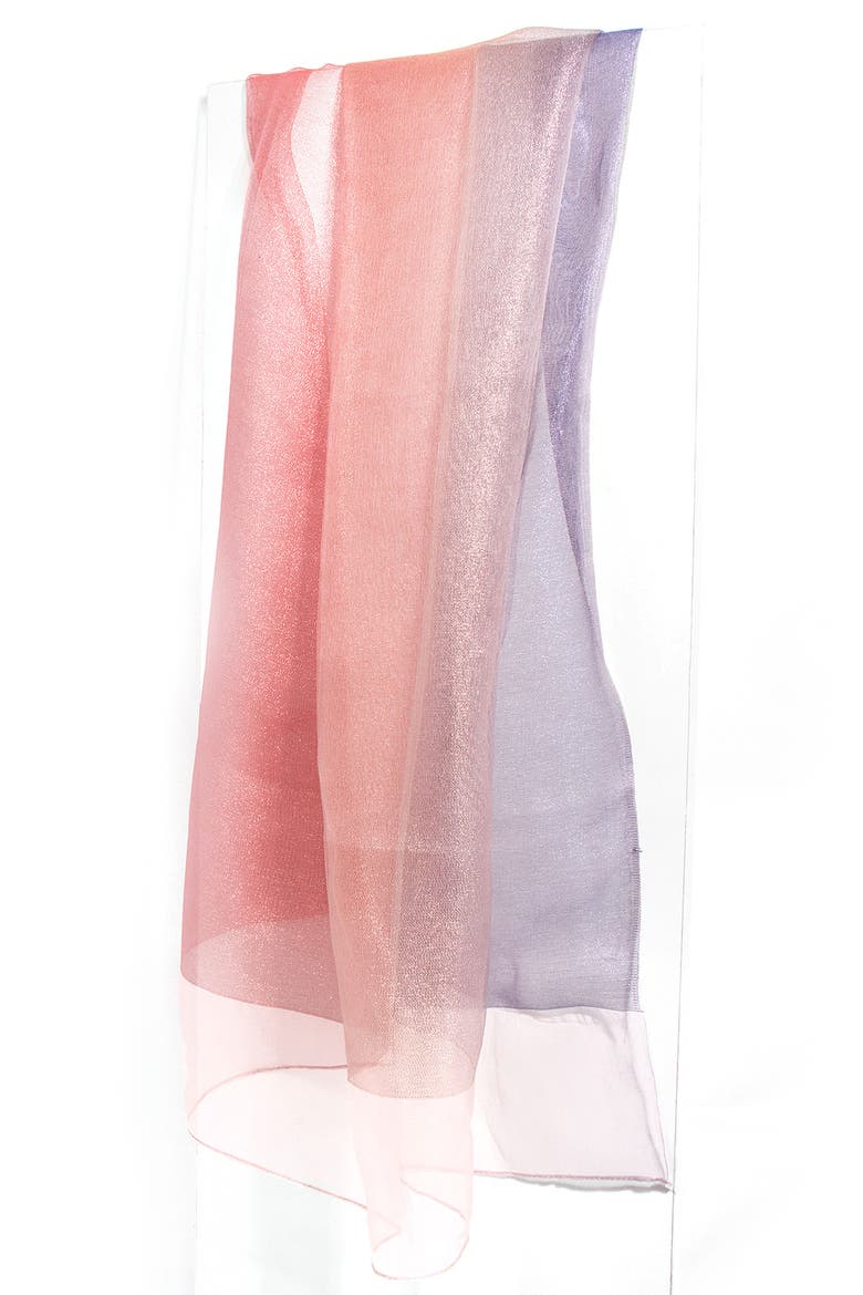 Ombrè Shimmer Silk Scarf, Main, color, PINK