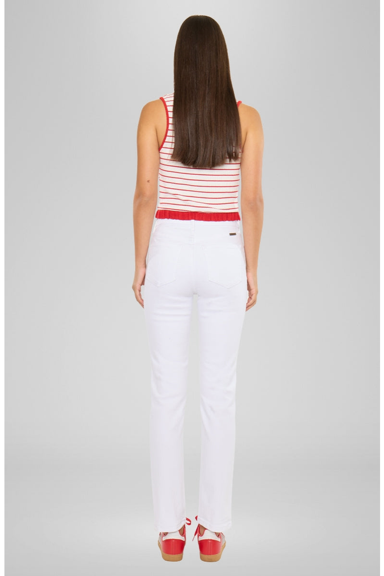Piper Essentials High Rise Slim Straight Leg Jeans, Alternate, color, White