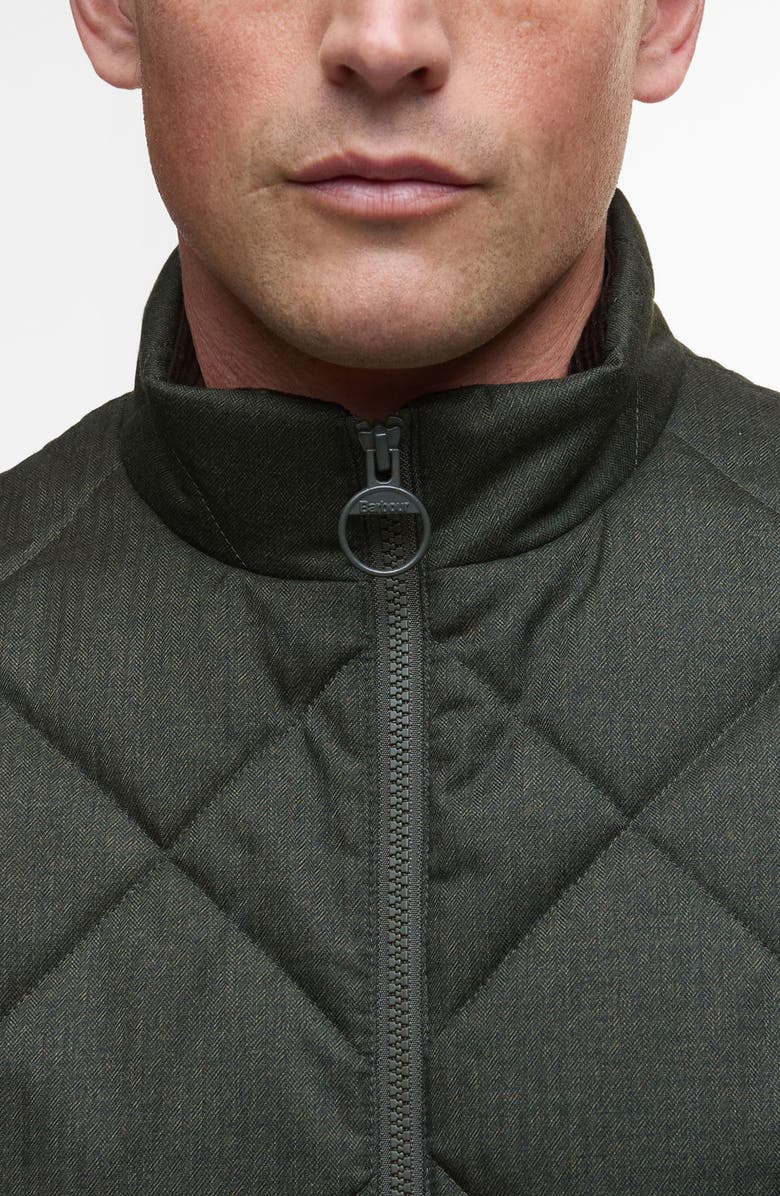 Barbour Winter Finn Quilted Vest, Alternate, color, Olive