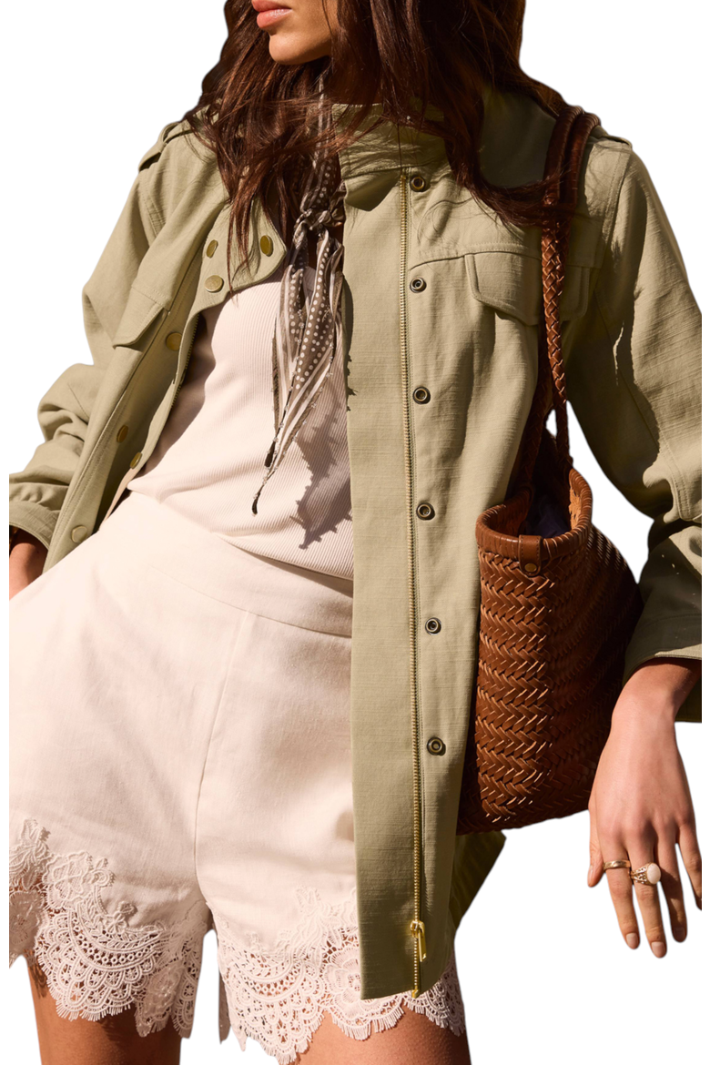 Washed Four Pocket Shacket, Alternate, color, Khaki