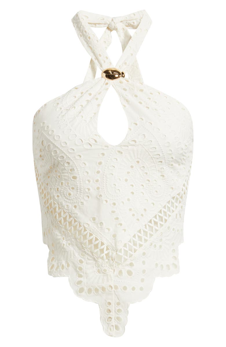 KITTENISH Cotton Eyelet Top, Main, color, Egret