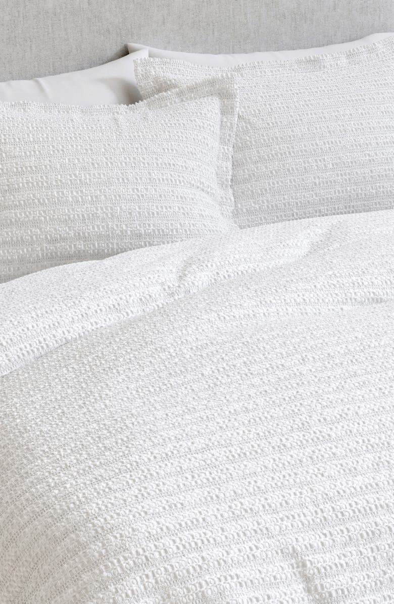 Woven & Weft Waffle Quilted 3-Piece Duvet Set, Alternate, color, White