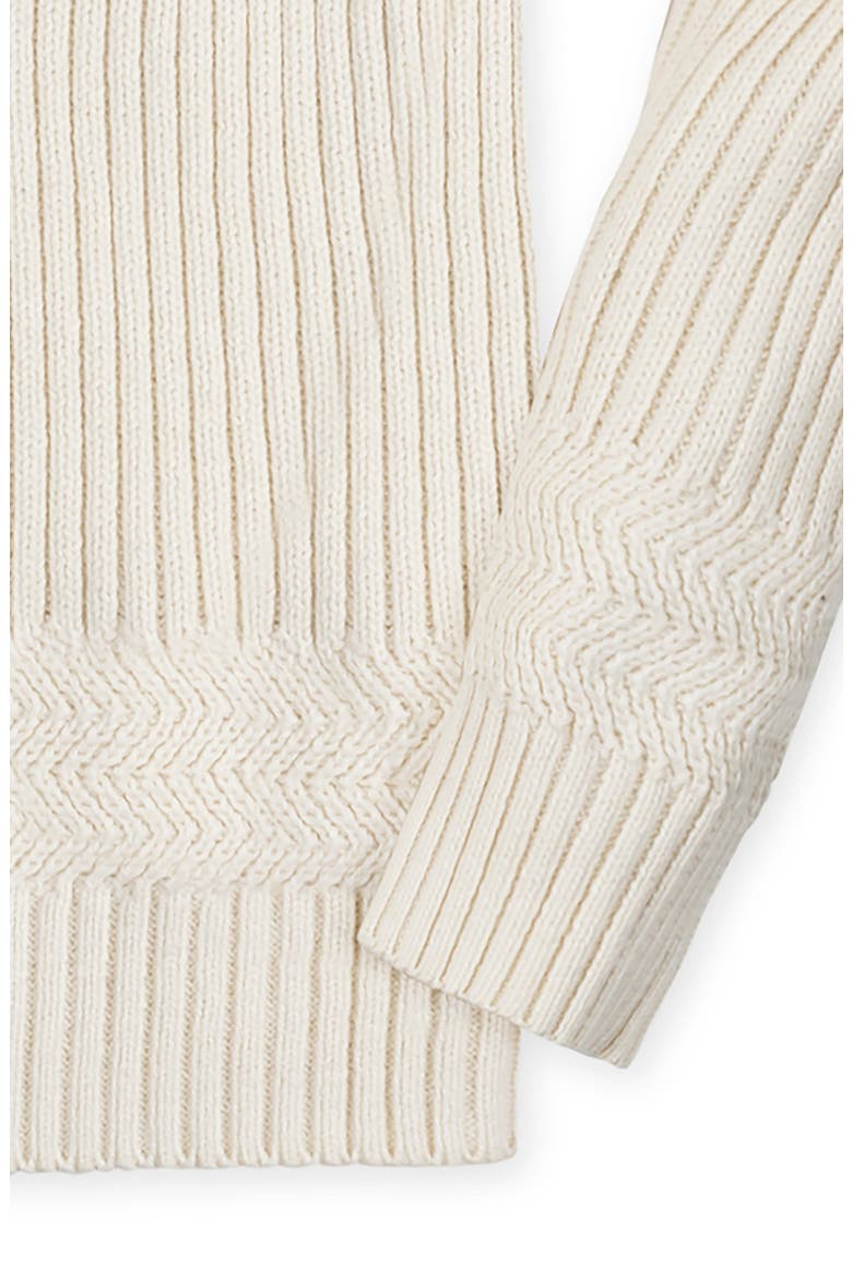 Baby Boys' Organic Herringbone Detail Crew Neck Sweater, Infant, Alternate, color, Ivory Herringbone Edge