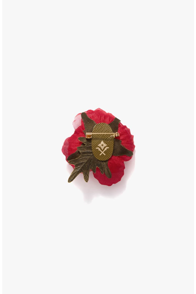 The Red Poppy Floral Brooch, Alternate, color, Red