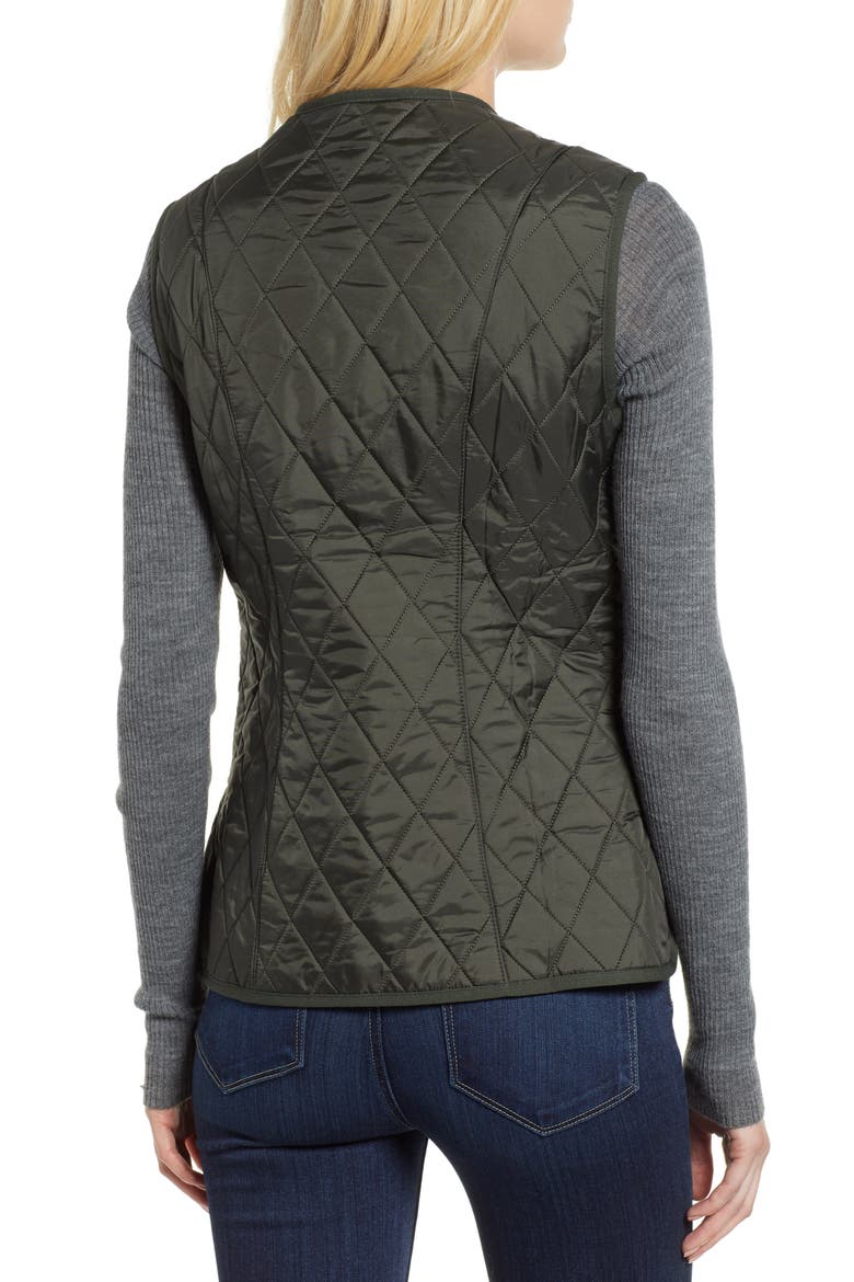 Betty Quilted Fleece Lined Vest, Alternate, color, DARK OLIVE