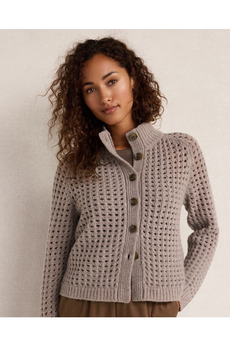 Cashmere Open Stitch Cardigan, Main, color, Lt Truffle Hthr