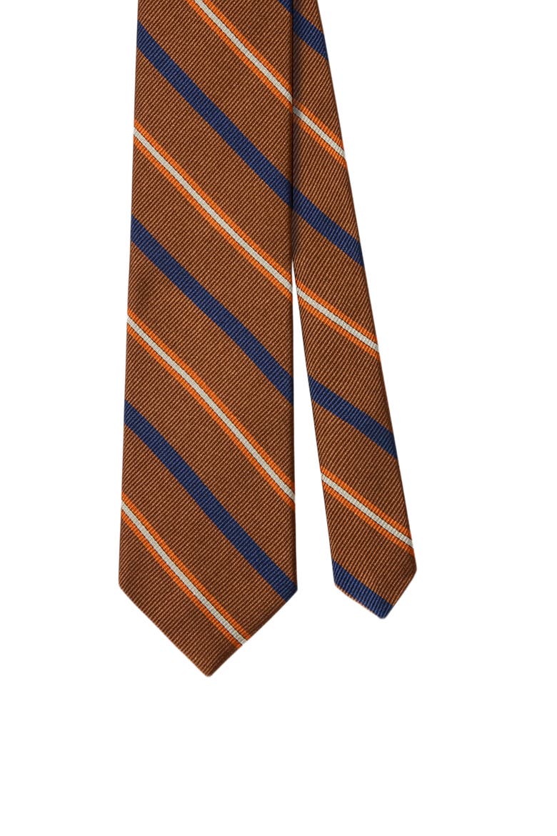 Robert Multi Rib Stripe Best of Class Necktie, Main, color, Bronze Multi