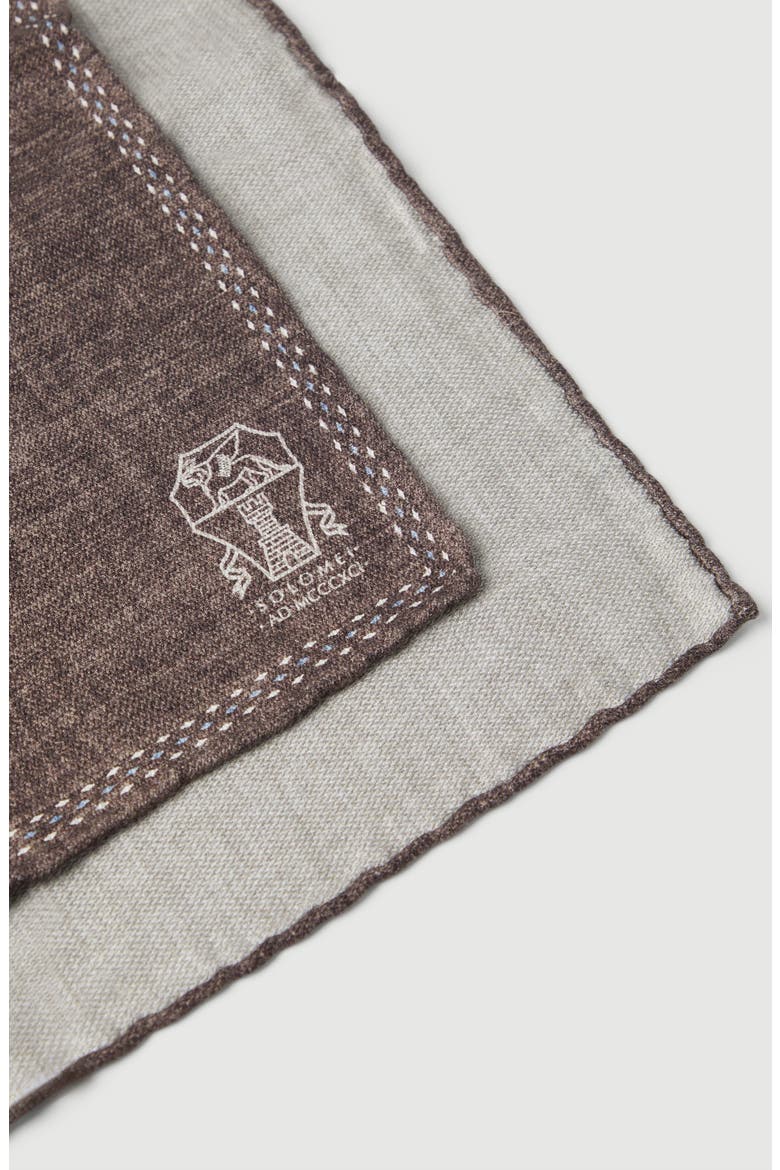 Silk pocket square, Alternate, color, Brown