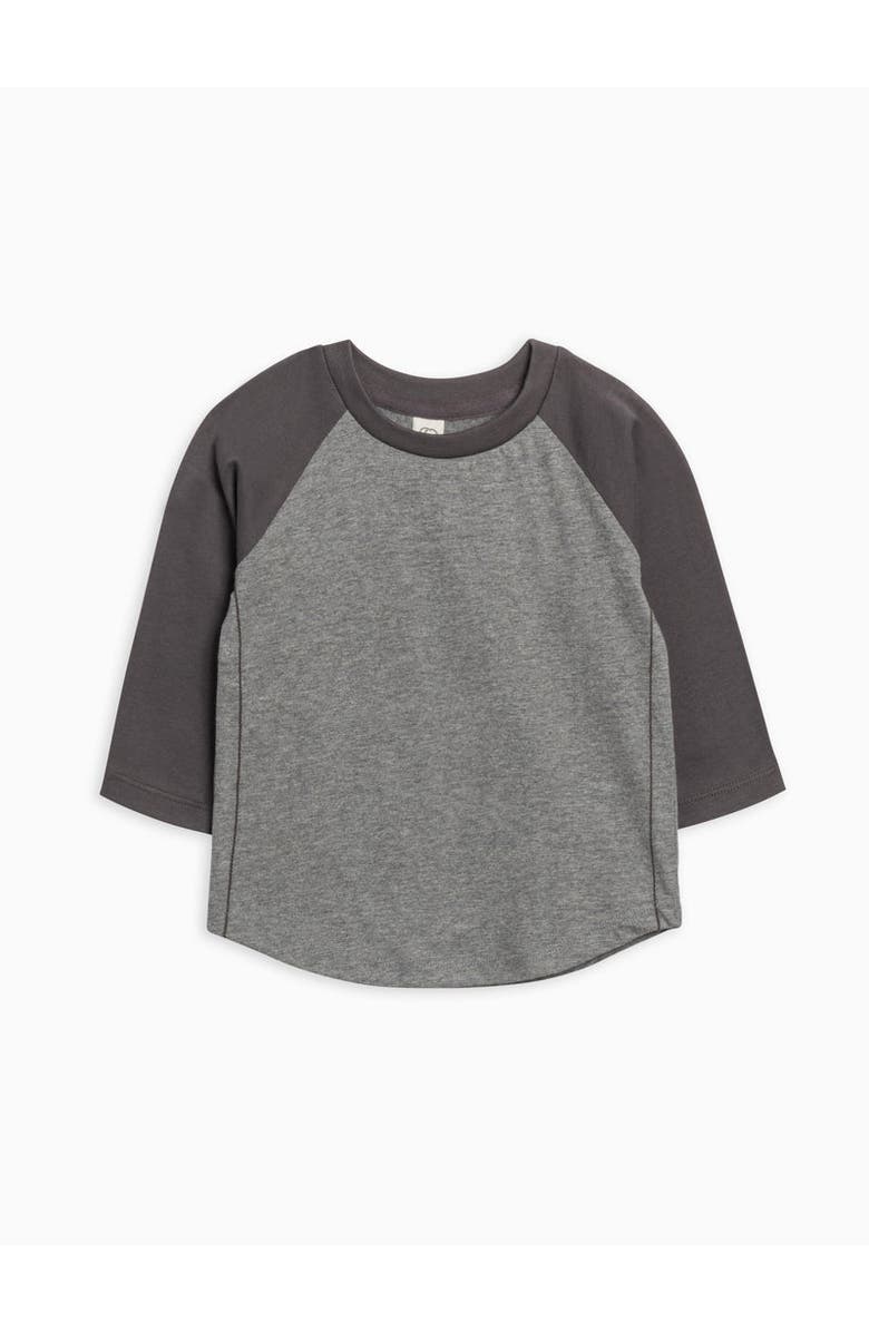 Colored Organics Organic Cotton Louie Baseball Tee, Main, color, Heather Charcoal / Ash