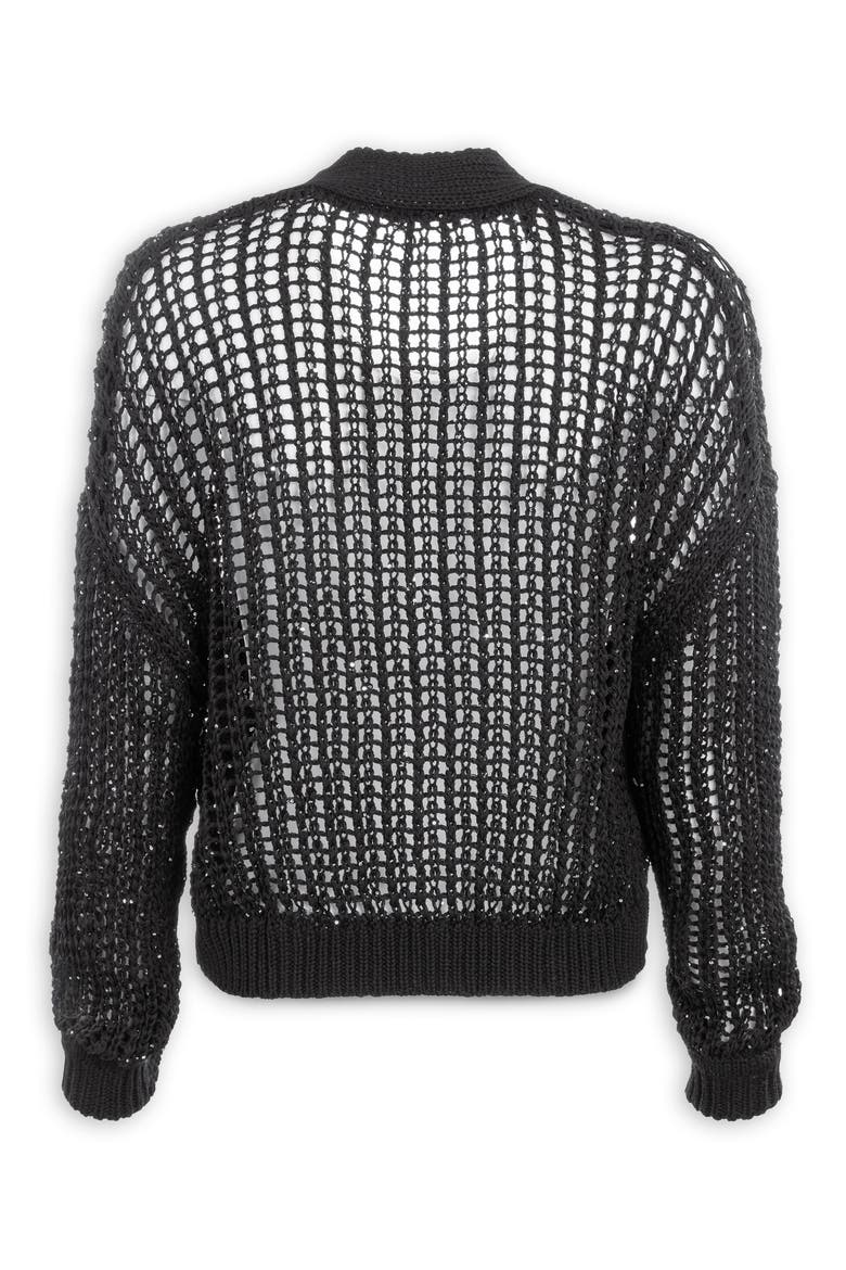 Faux Pearl Embellished Cardigan, Alternate, color, BLACK