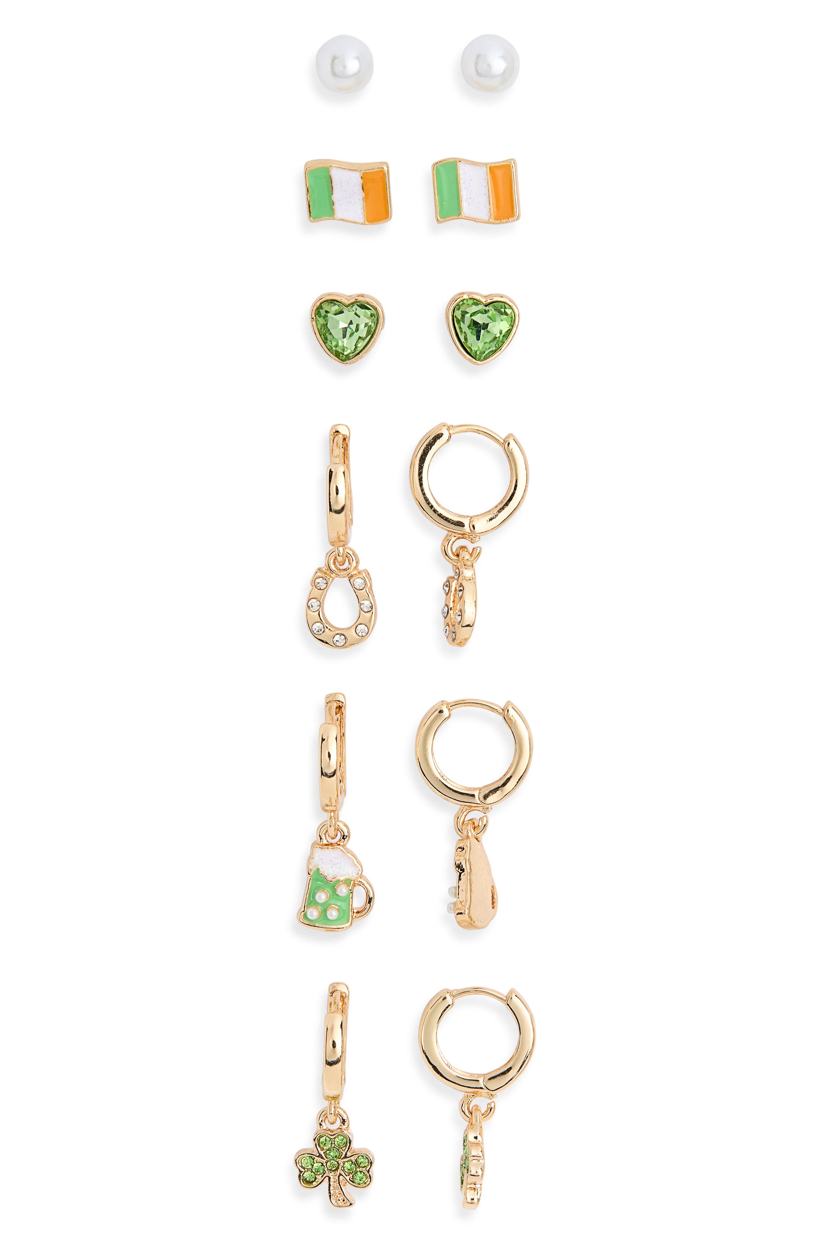 Leith Irish 6-Pack Assorted Huggie Earrings