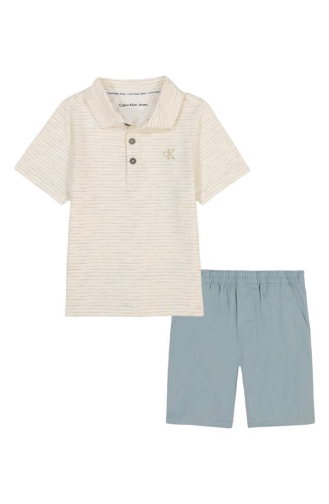 Kids' Knit Polo & Woven Shorts Set (Little Kid)
