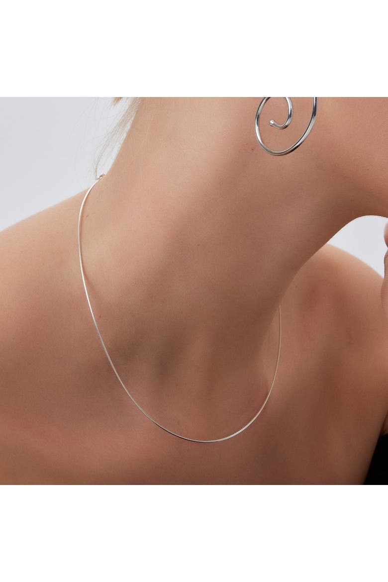Sterling Silver Rigid Fine Chain Choker Necklace, Alternate, color, Silver
