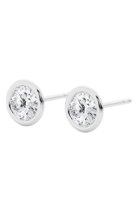 14K Gold Round Cut Near Colorless Lab-Created Diamond Stud Earrings - 0.5ct