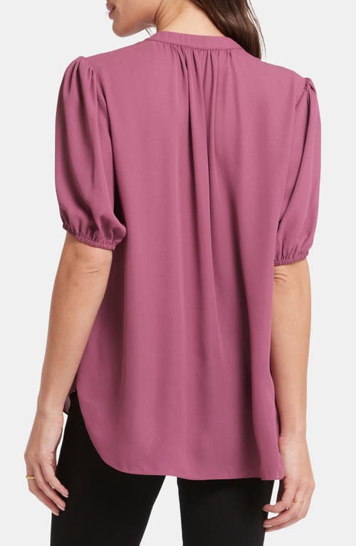 Nydj Puff Sleeve Popover Top In Pink