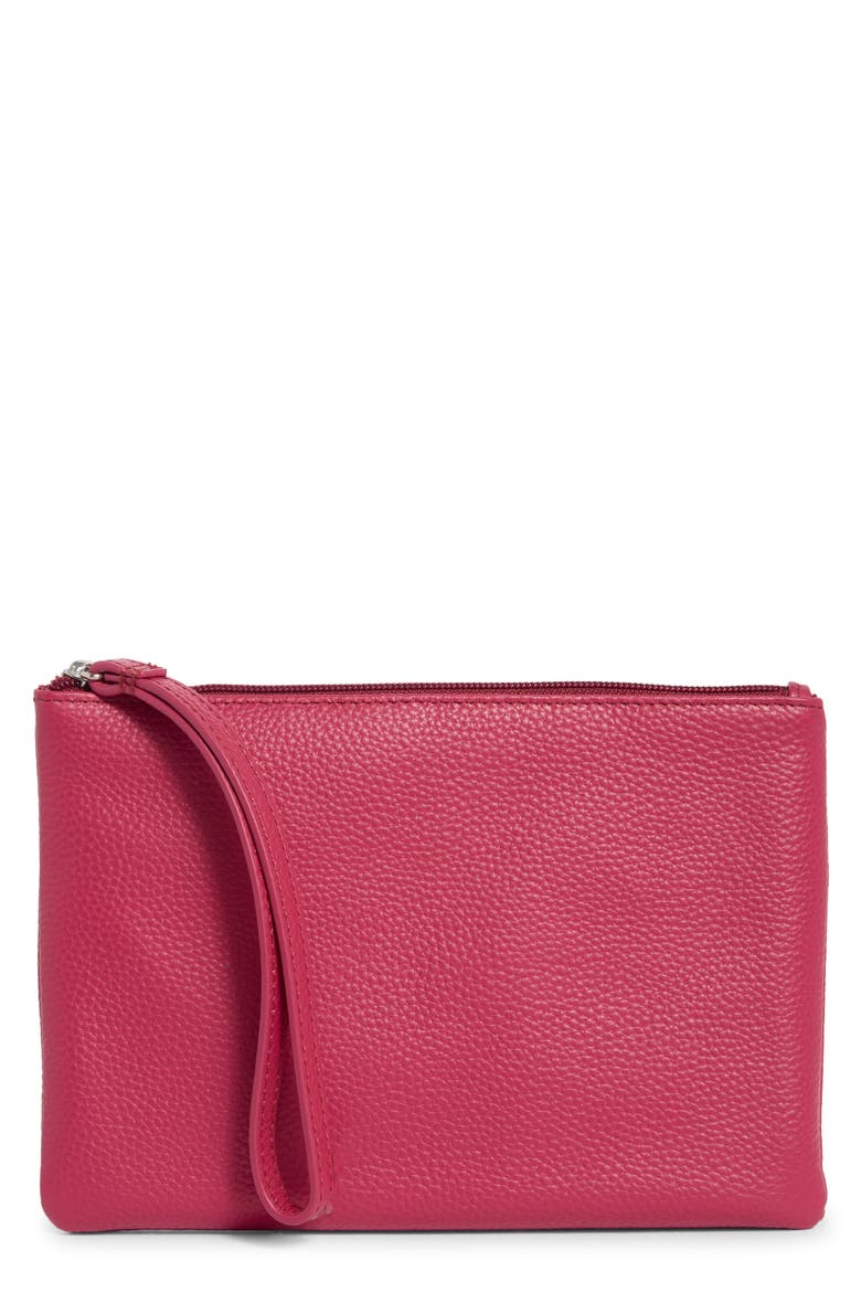 Pebbled Wristlet, Main, color, AZALEA