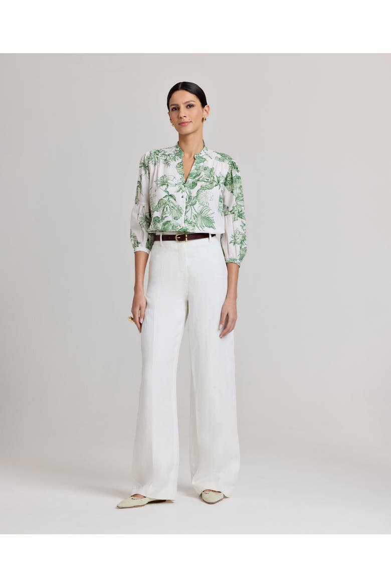 Flora Cotton Blouse, Alternate, color, Tropical Green Floral