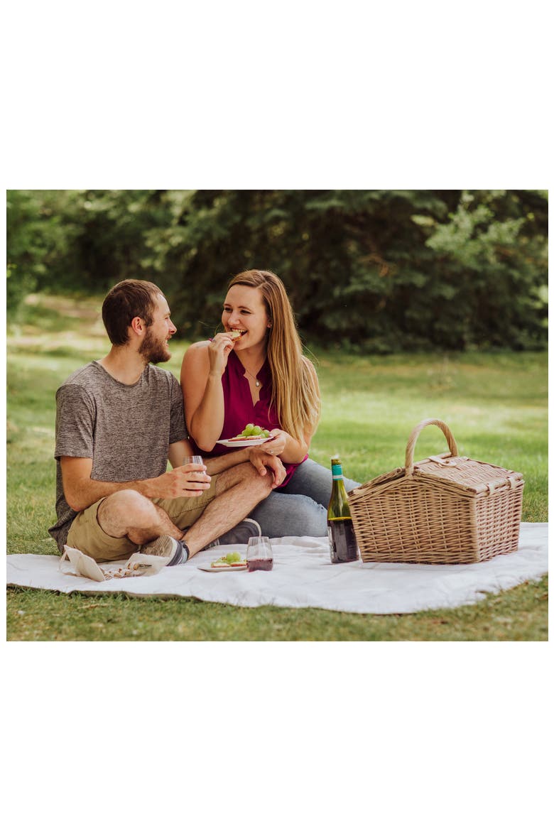 Piccadilly Wicker Picnic Basket, Alternate, color, BEIGE