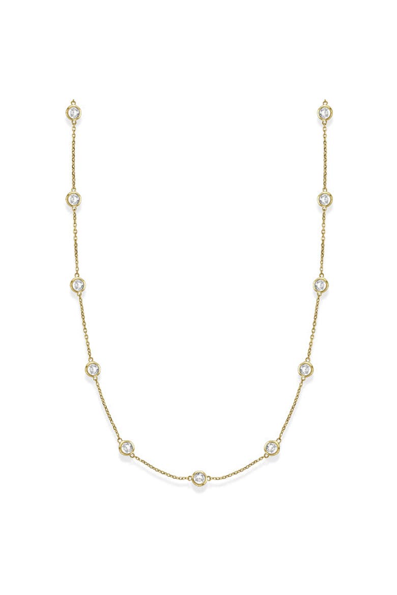 Lab Diamonds By The Yard Station Necklace 14k, Alternate, color, Yellow Gold