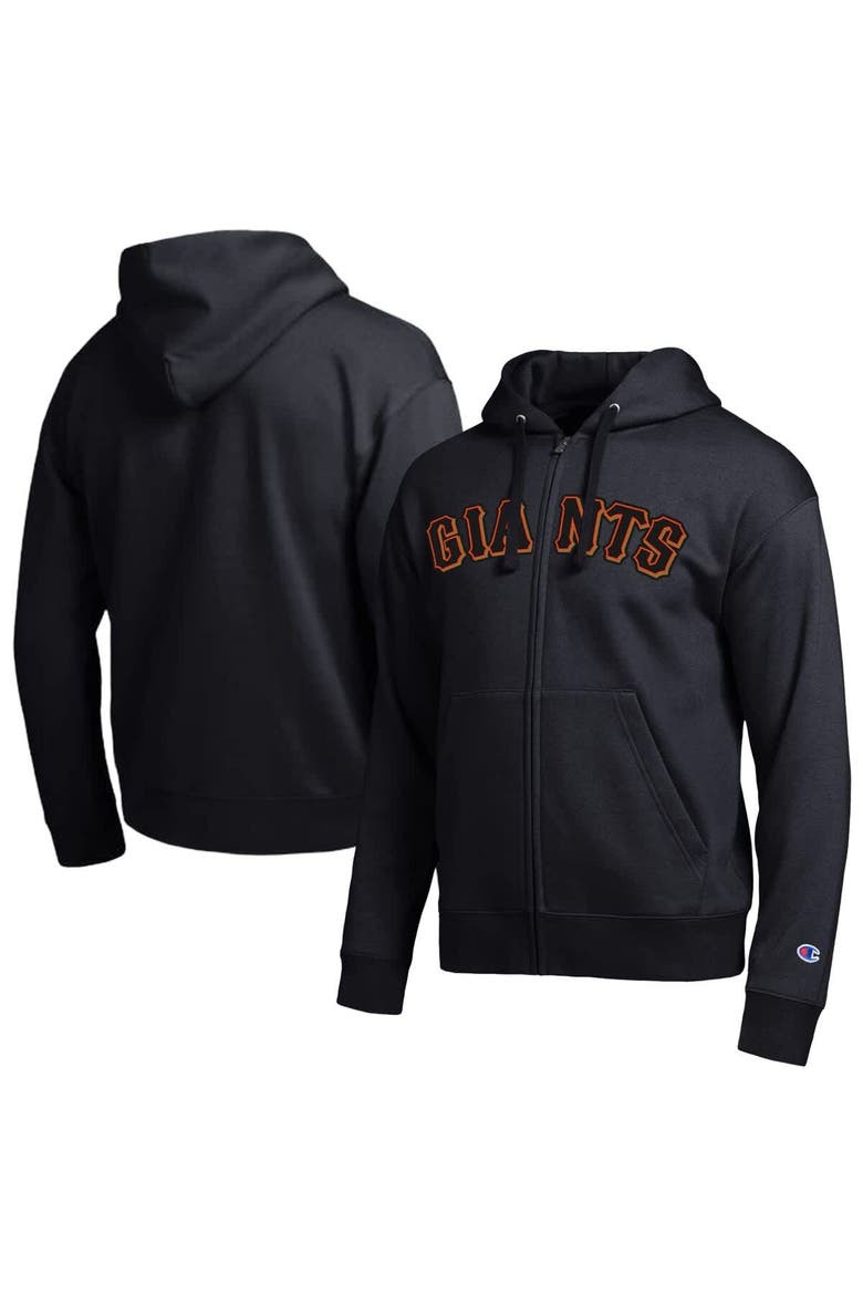 Men's Champion San Francisco Giants Black All-Star Wordmark Full-Zip Hoodie, Main, color, Black