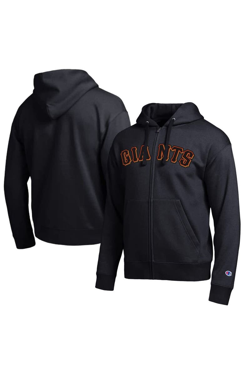 Champion Men's Champion San Francisco Giants Black All-Star Wordmark Full-Zip Hoodie, Main, color, Black