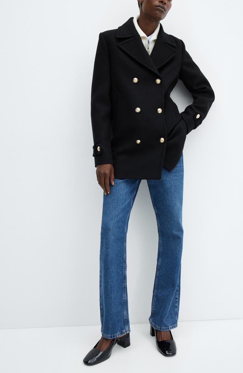 MANGO Double Breasted Coat, Alternate, color, 