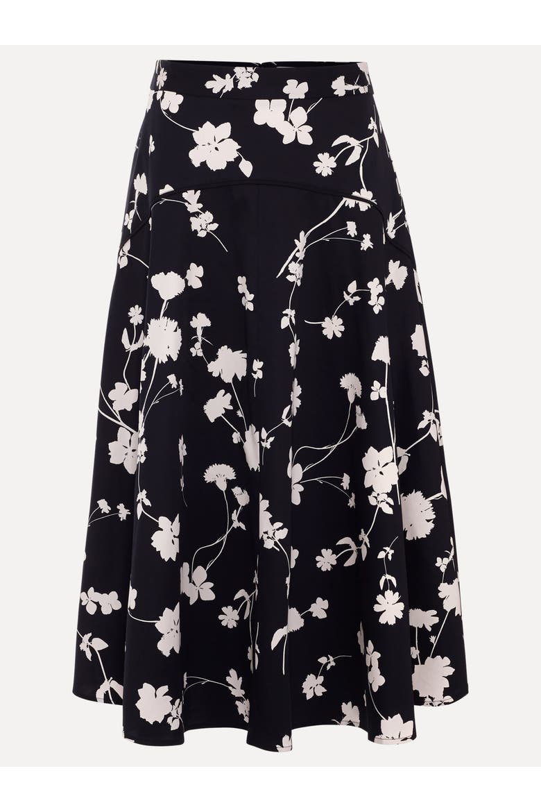 Mavis Floral Skirt, Alternate, color, Black/Ivory
