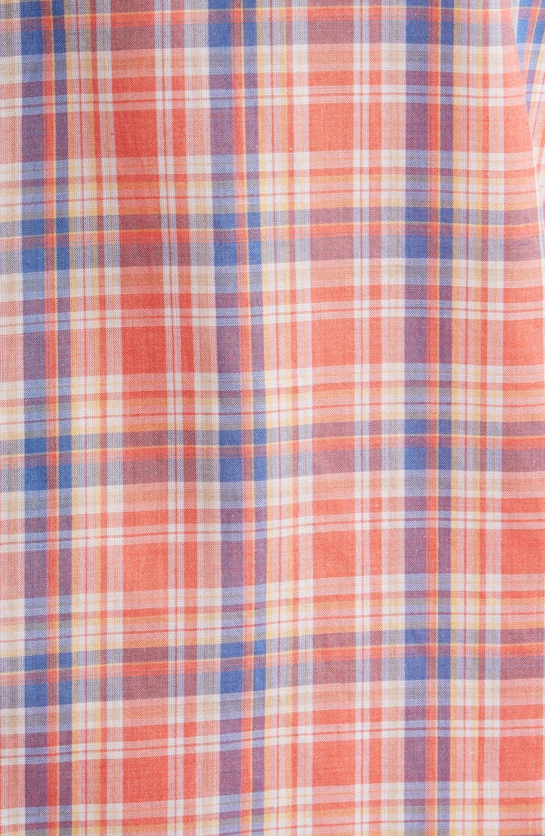 Scott Barber Retro Plaid Cotton Voile Button-Up Shirt, Alternate, color, 