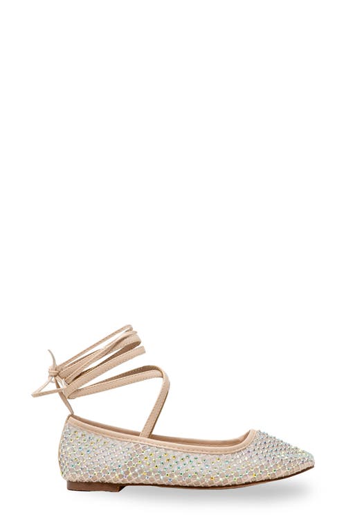 Chase & Chloe Chase And Chloe Rhinestone Mesh Ankle Tie Flats