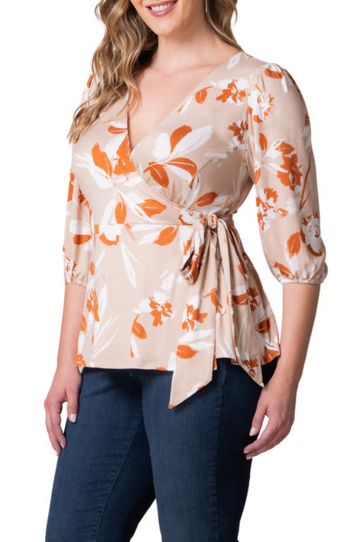 Kiyonna Nina Wrap Top In Neutral