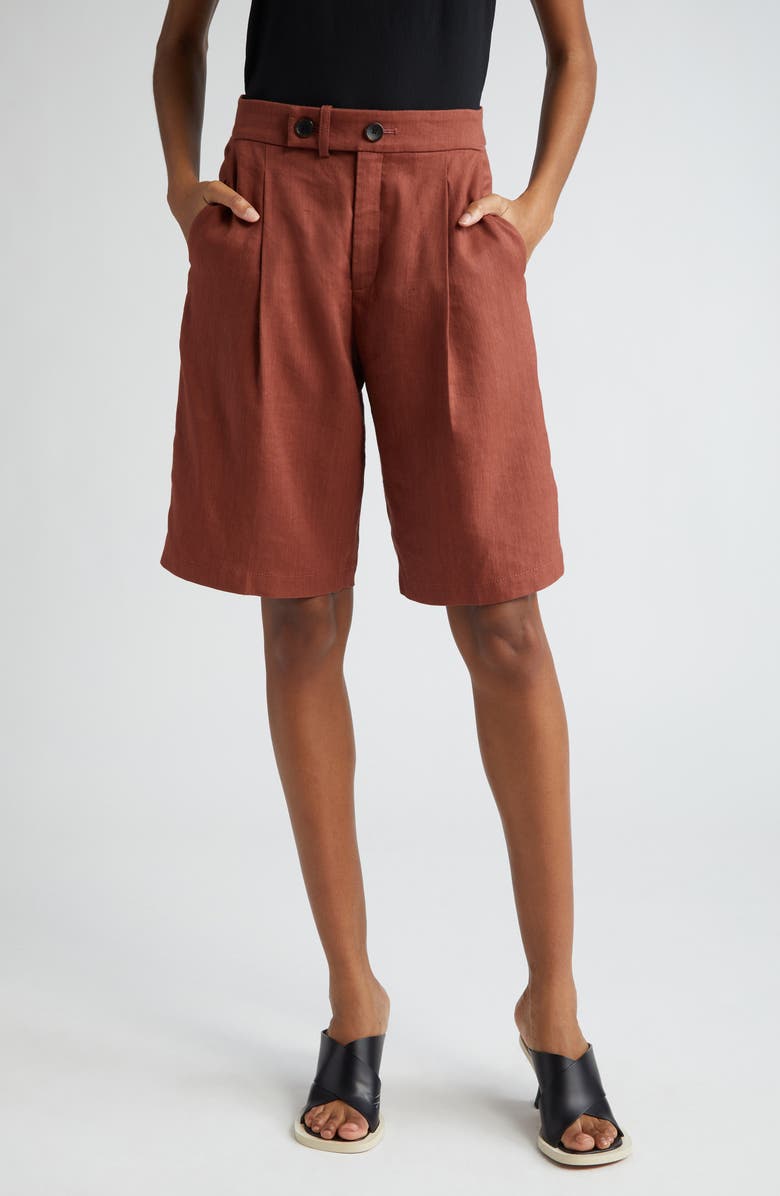 A.L.C. Nico Linen Blend Walking Shorts, Main, color, Sequoia