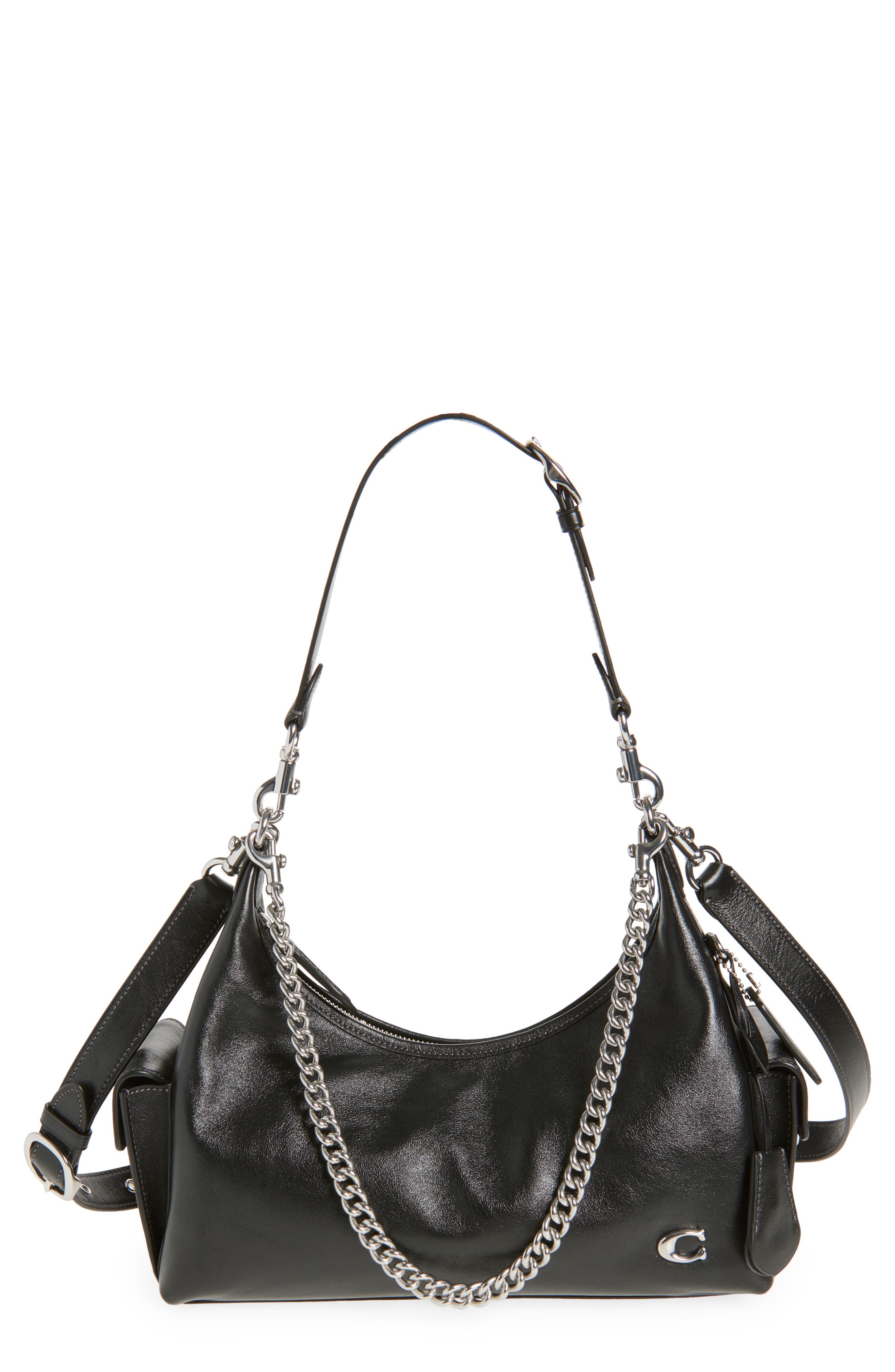 COACH Juliet 30 Glazed Leather Pocket Bag, Main, color, 