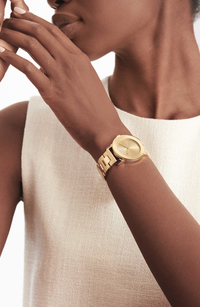 Movado Bold Crystal Marker Bracelet Watch, 37mm, Alternate, color,