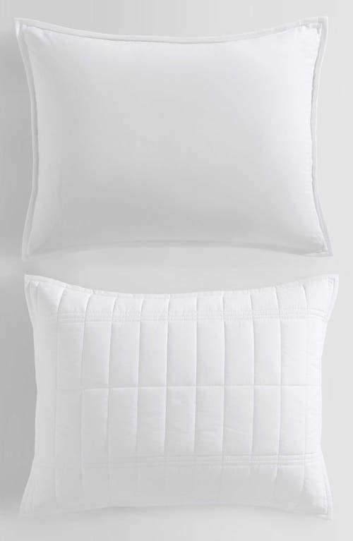 Calvin Klein Washed Percale Quilt & Shams Set In White