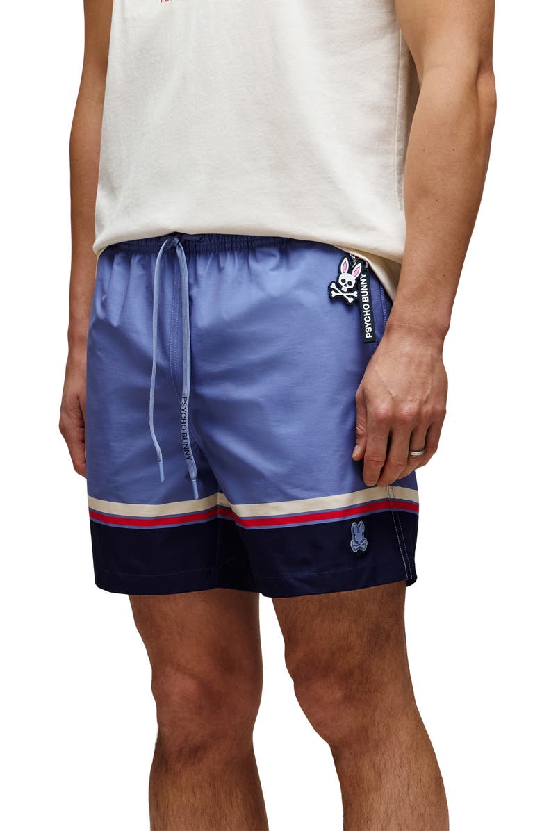 Psycho Bunny Hanks Colorblock Swim Trunks, Alternate, color, Blue Ice