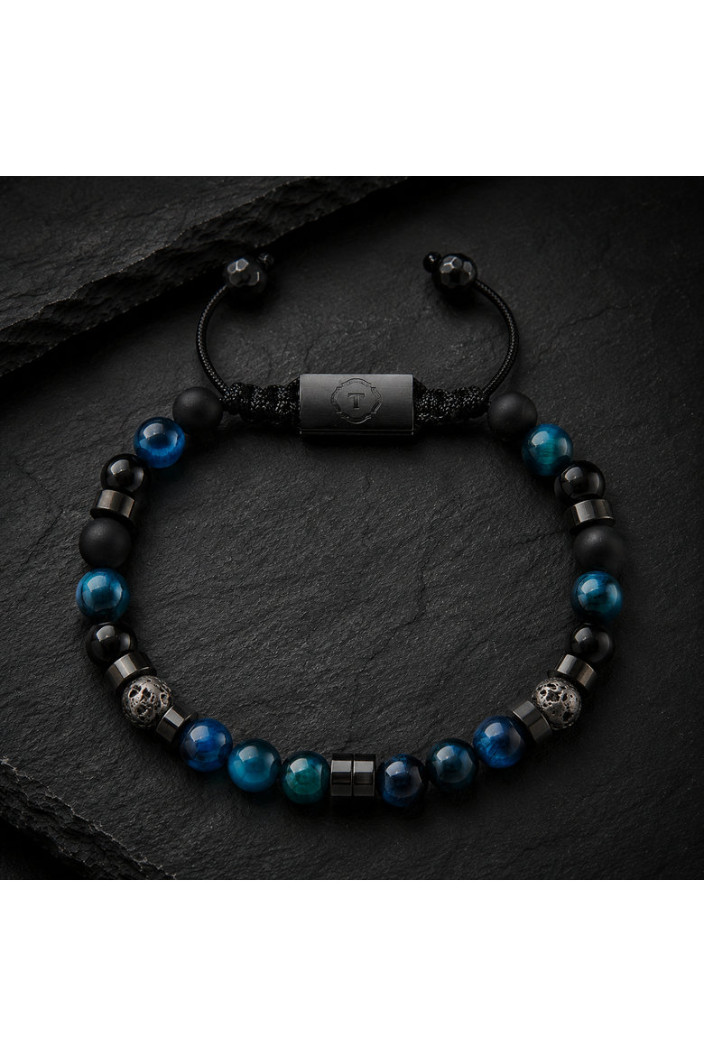 Sodalite Heishi Onyx and Lava Stone Beaded Bracelet, Alternate, color, Multi color