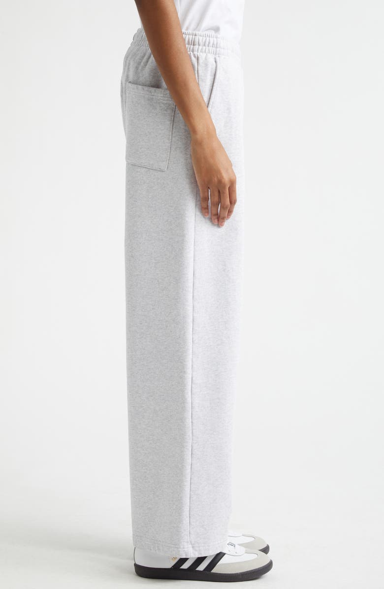 Sporty & Rich Nautical Embroidery Wide Leg Sweat Pants, Alternate, color, Heather Gray