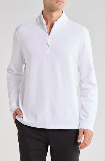 G/fore Waffle Knit Quarter Zip Pullover In Snow