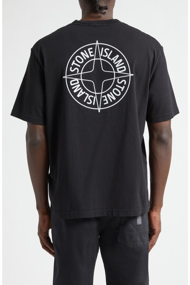 Outline Compass Logo Organic Cotton Graphic T-Shirt, Alternate, color, BLACK