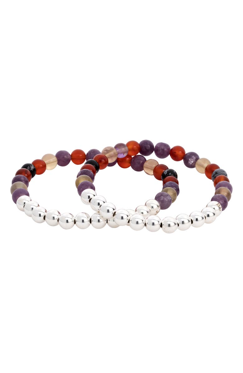 The Healer’s Collection N62 Smooth Digestion Set of 2 Healer's Bracelets, Alternate, color, Silver