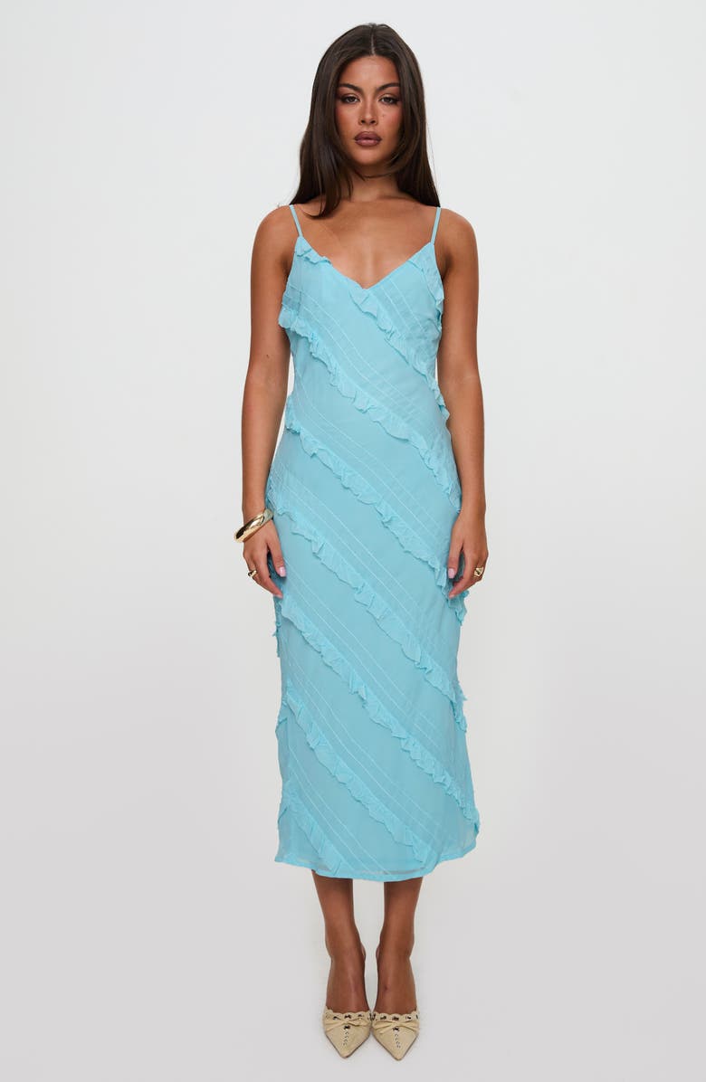 Princess Polly Lars Ruffle Trim Midi Slipdress, Alternate, color, 