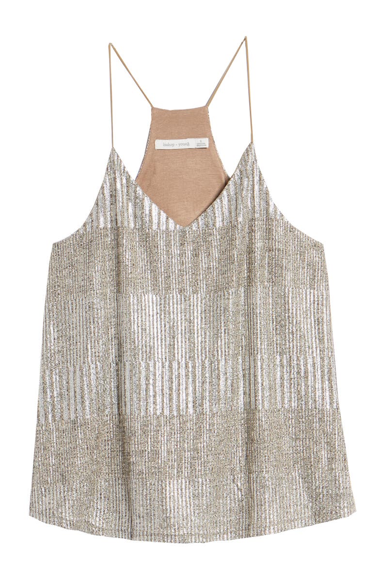 Metallic Thread Racerback Cami, Alternate, color, METALLIC