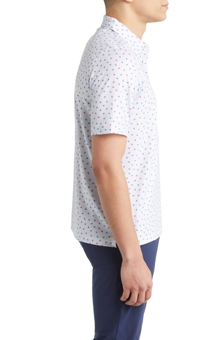 Johnston & Murphy XC4<sup>®</sup> Skull Print Performance Golf Polo, Alternate, color, Lt. Blue