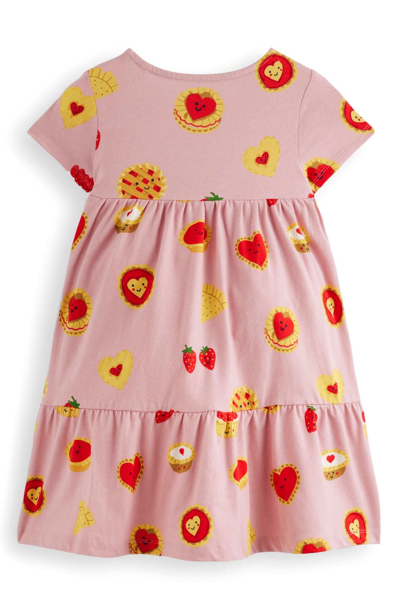 Mini Boden Kids' Ariel Sweet Treats Print Twirly Cotton Jersey Dress, Alternate, color, Vintage Pink Sweet Treats