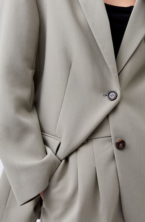 French Connection Azra Oversize Twill Blazer In Gray