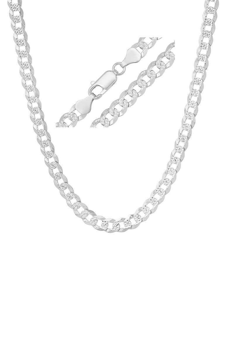 Queen Jewels Diamond Cut Cuban Necklace, Main, color, Silver