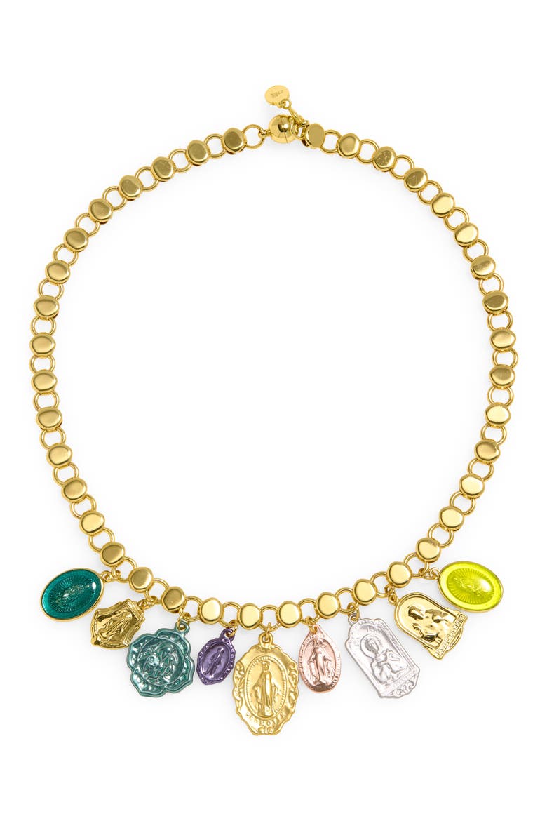 Gilded Icon Charm Necklace, Main, color, GOLD